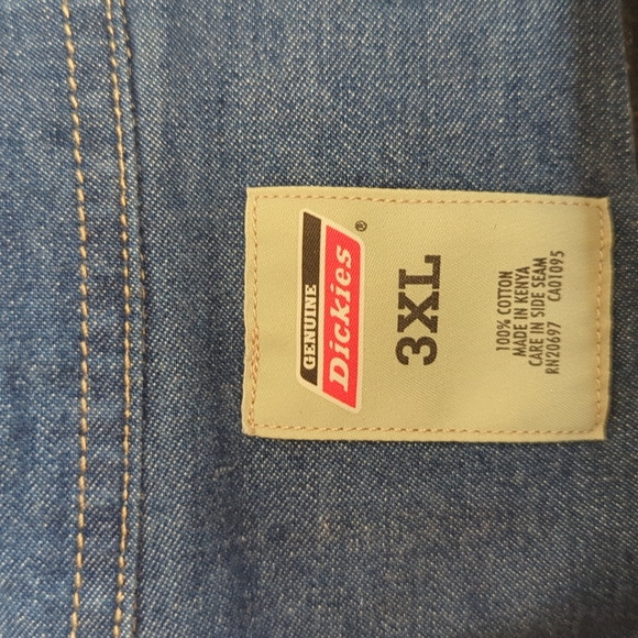 SOLD 💝3 FOR $30💝 Dickies Men's Long Sleeve Denim Button Down Work Shirt 3XL - Picture 2 of 5